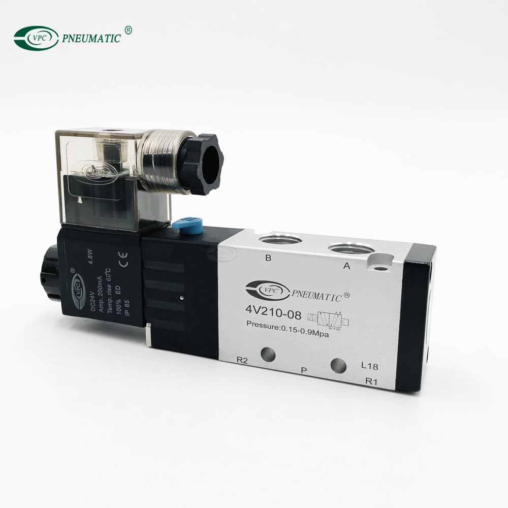 Válvula solenoide de control único de 5 puertos y 2 posiciones serie 4V
